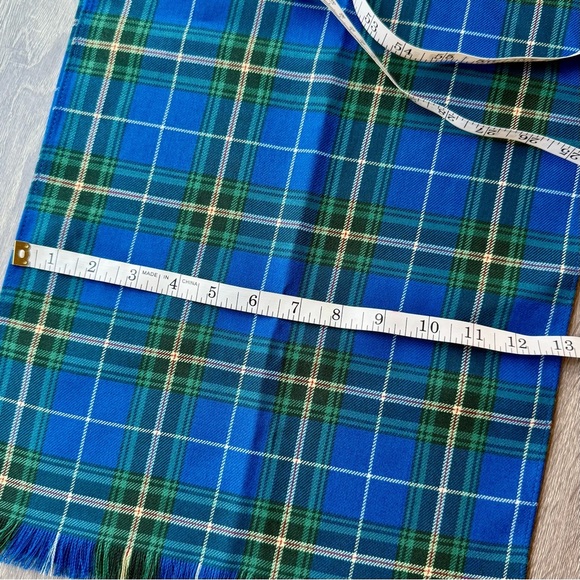 Bonda Nova Scotia Tartan Blue Green Yellow Plaid Scarf Like New - Picture 3 of 6